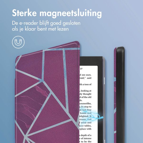 imoshion Design Slim Hard Case Bookcase Kobo Nia - Bordeaux Graphic