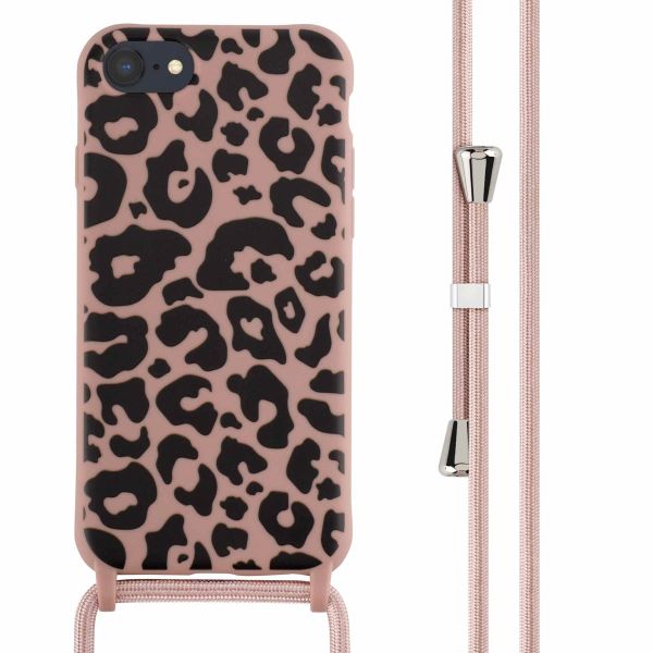 imoshion Siliconen design hoesje met koord iPhone SE (2022 / 2020) / 8 / 7 - Animal Pink