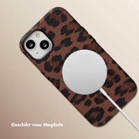 Selencia Sabi Backcover Panterprint met MagSafe Apple iPhone 14 - Mocha Brown