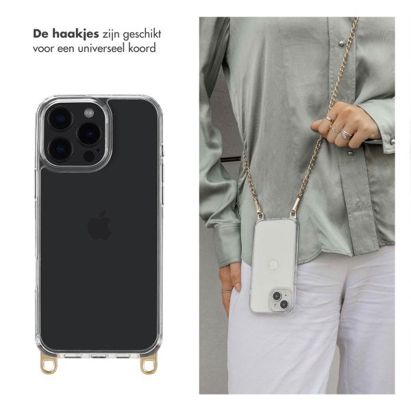 Selencia Backcover met afneembare haakjes Apple iPhone 16 Pro Max - Transparant