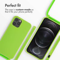imoshion Silicone Case with Strap Apple iPhone 12 (Pro) - Fluor Groen