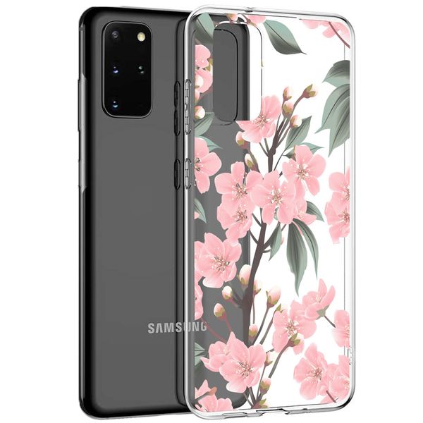 imoshion Design hoesje Samsung Galaxy S20 Plus - Bloem - Roze / Groen