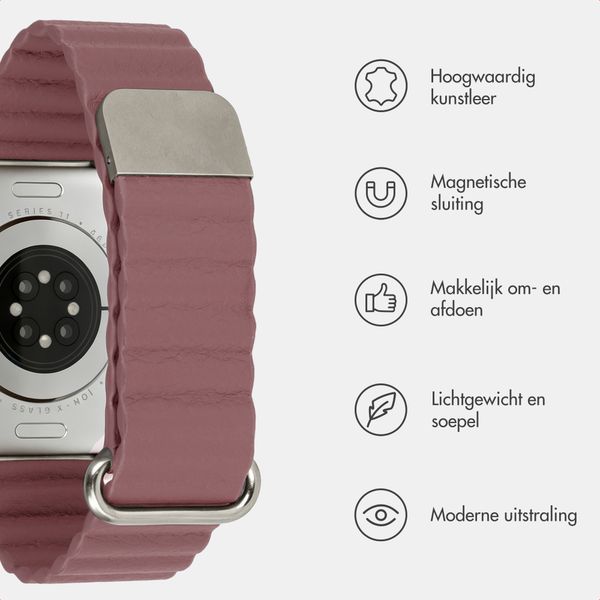 imoshion Magnetisch kunstleren bandje Apple Watch | 44/45/46/49 mm - Rose