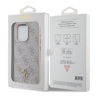 Guess 4G Metal Logo Backcover MagSafe Apple iPhone 15 Pro Max - Roze