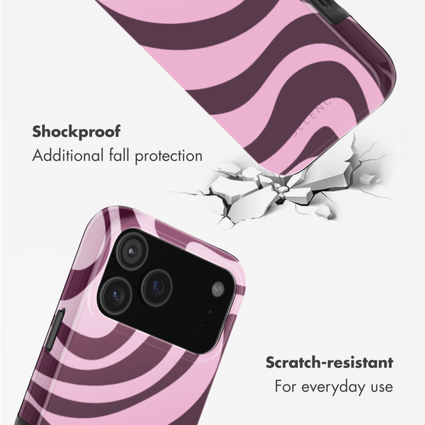 Selencia Vivid Back Cover with MagSafe Apple iPhone 17 Pro - Wavy Swirl Pink Plum