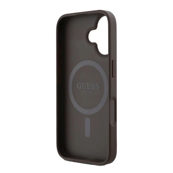 Guess 4G Metal Logo Backcover MagSafe Apple iPhone 16 - Bruin
