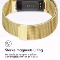 imoshion Milanees magnetisch bandje Fitbit Charge 5 - Maat S - Goud
