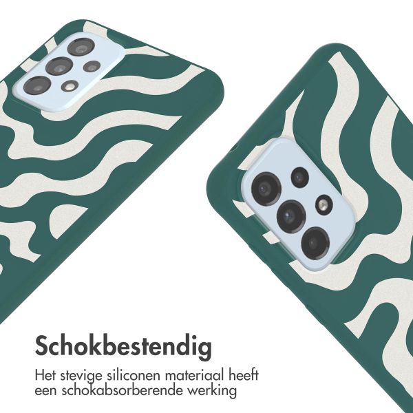 imoshion Siliconen design hoesje met koord Samsung Galaxy A33 - Petrol Green Groovy