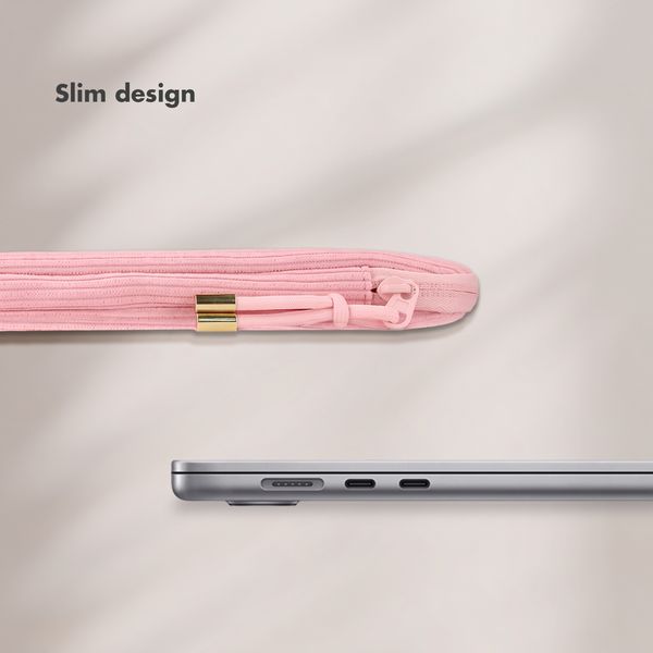 Selencia Corduroy Laptop hoes 13-14 inch - Laptopsleeve - Soft Blush