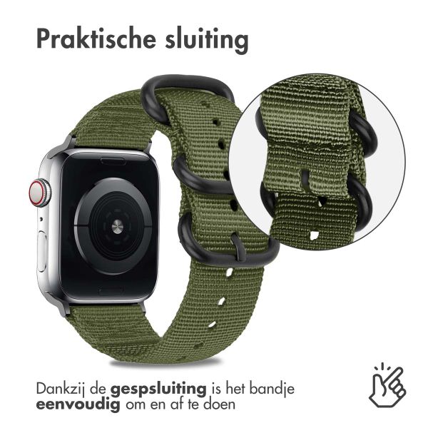 imoshion Nylon bandje Apple Watch Series 1-9 / SE - 38/40/41 mm / Series 10 - 42 mm - Lichtgroen