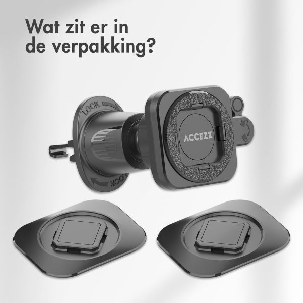 Accezz EasyLock telefoonhouder auto - Ventilatierooster - Universeel - 360 graden draaibaar - Zwart