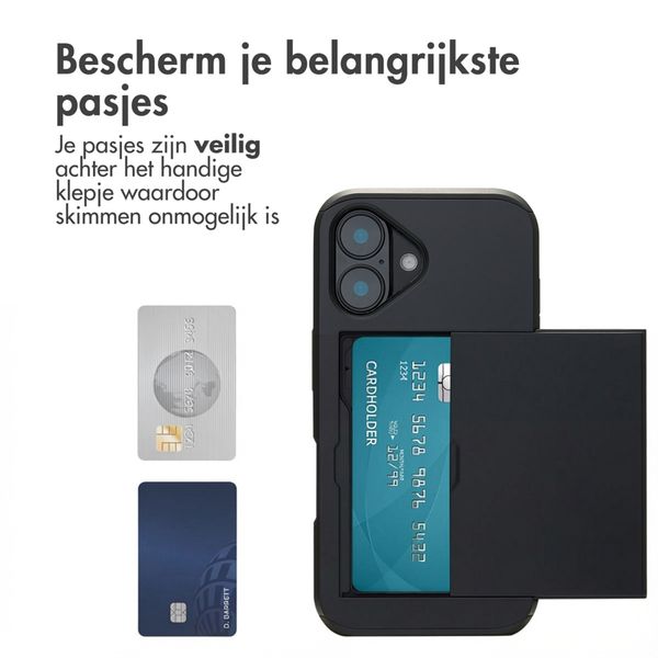 imoshion Backcover met pasjeshouder Apple iPhone 16 - Zwart