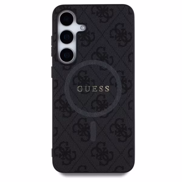 Guess Classic 4G Logo Backcover met MagSafe Samsung Galaxy S25 - Zwart