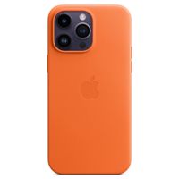 Apple Leather Backcover MagSafe iPhone 14 Pro Max - Oranje