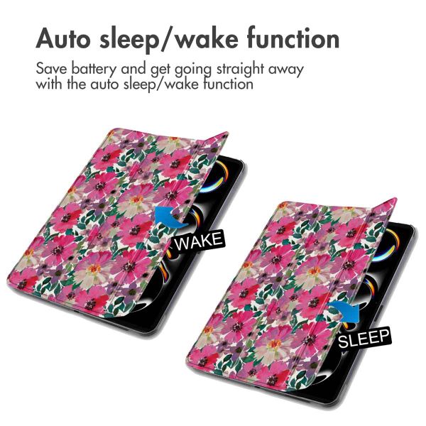 imoshion Design Trifold Case Apple iPad Pro 11 (2025) M5 / (2024) M4 - Floral Water Colour