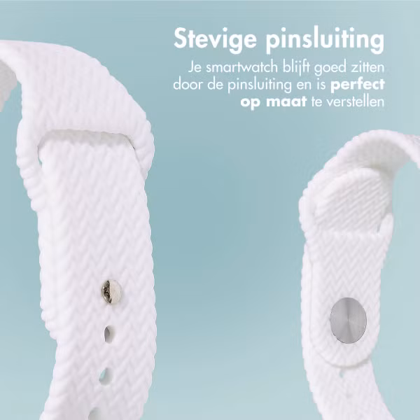 imoshion Siliconen geweven bandje Apple Watch Series 1 t/m 9 / SE (38/40/41 mm) | Series 10 / 11 (42 mm) - Wit