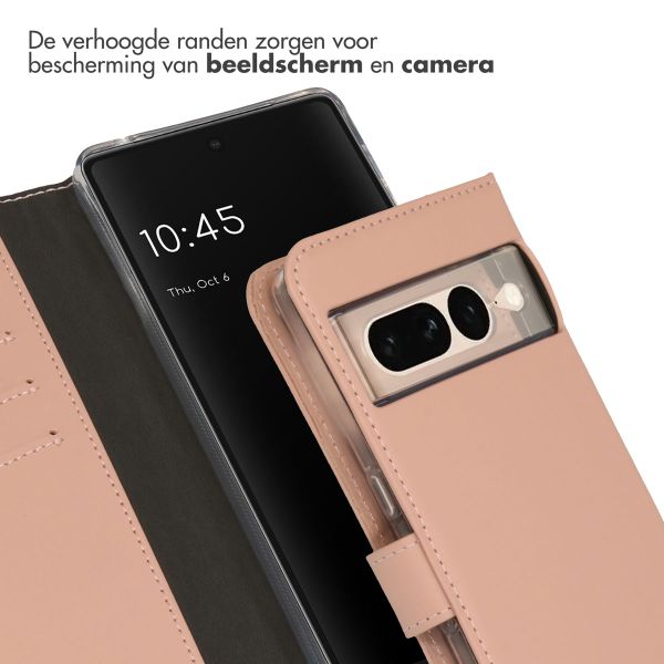 Selencia Echt Leren Bookcase Google Pixel 7 Pro - Roze