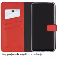 Selencia Echt Leren Bookcase Samsung Galaxy A55 - Rood