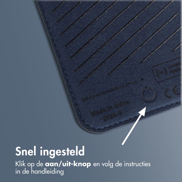 Accezz Magnetische Leren Kaarthouder - Geschikt voor Apple Find My - Nightfall Blue