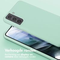 Selencia Siliconen hoesje met afneembaar koord Samsung Galaxy S21 - Turquoise