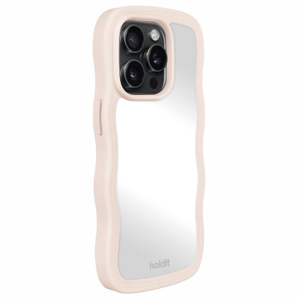 Holdit Wavy Case iPhone 14 Pro - Light Beige / Mirror