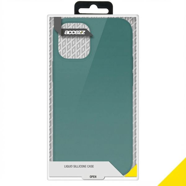 Accezz Liquid Silicone Backcover Apple iPhone 12 Mini - Donkergroen