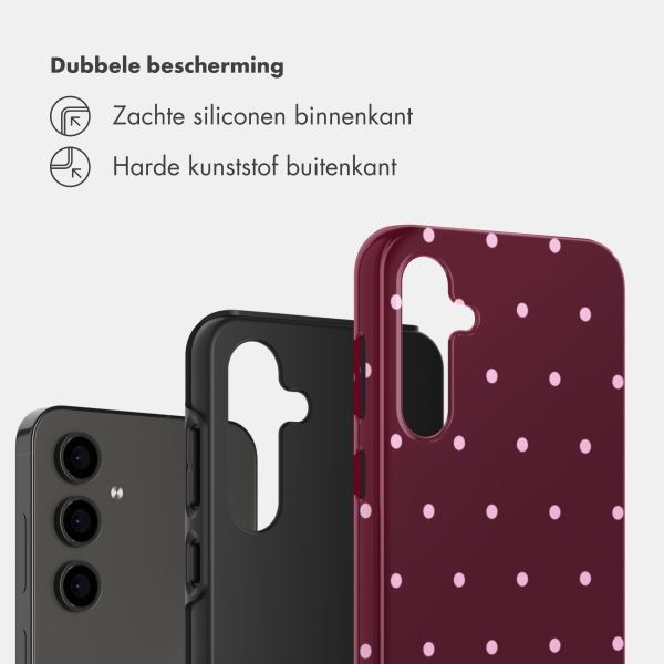 Selencia Vivid Backcover Samsung Galaxy S24 FE - Happy Dots Burgundy