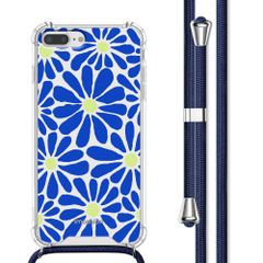 imoshion Design hoesje met koord Apple iPhone 8 Plus / 7 Plus - Cobalt Blue Flowers Connect
