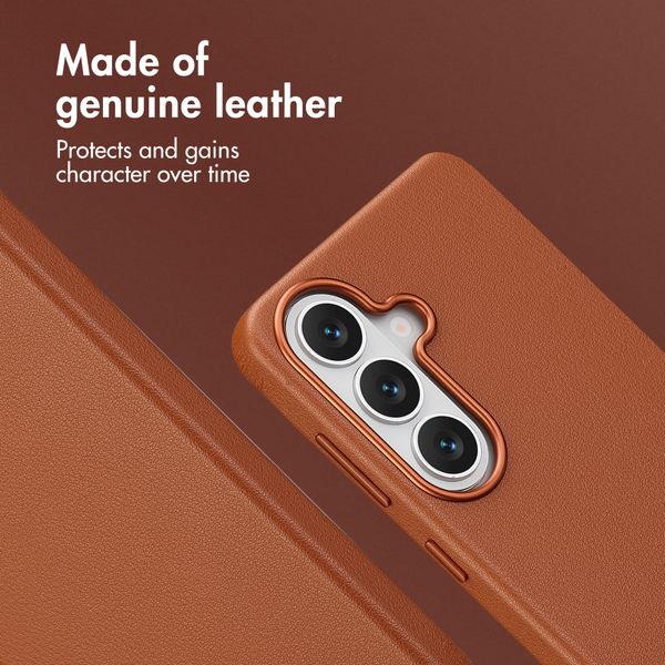 Accezz Leather Back Cover with MagSafe Samsung Galaxy S26 - Sienna Brown