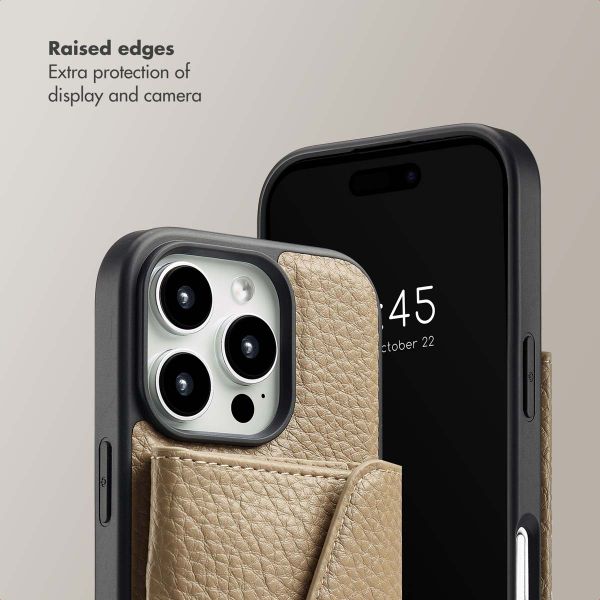 Selencia Sera Phone Case with Cord and Envelope Card Holder Apple iPhone 16 Pro - Taupe