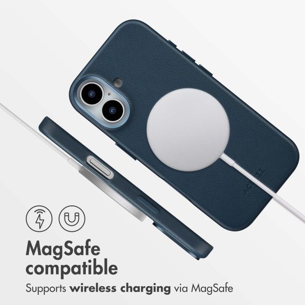 Accezz Leather Back Cover with MagSafe Apple iPhone 17 - Nightfall Blue