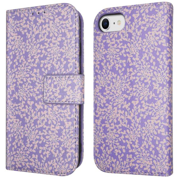 imoshion Design Bookcase iPhone SE (2022 / 2020) / 8 / 7 / 6(s) - Purple White Flowers