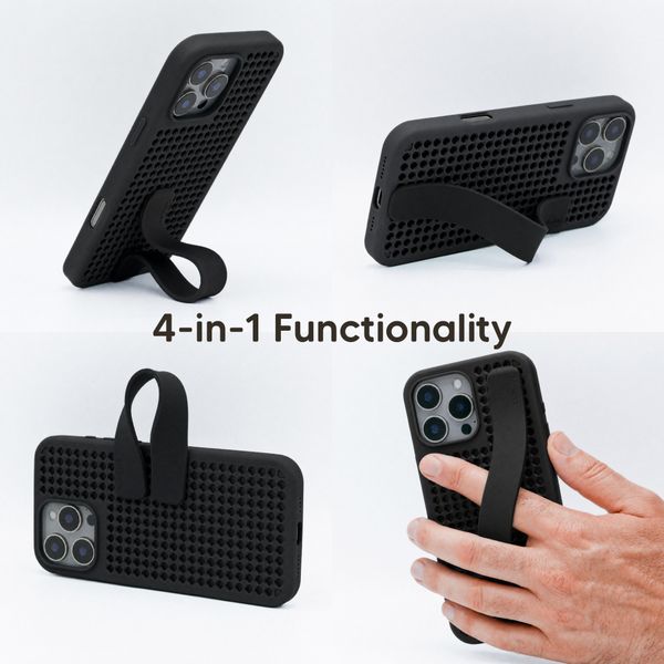 Callbuddy Hoesje met Strap Apple iPhone 16 Pro Max - Epic Black