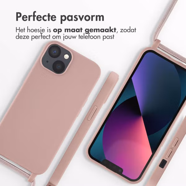 imoshion Siliconen hoesje met koord Apple iPhone 13 - Sand Pink