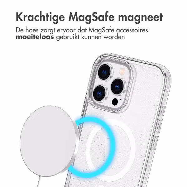 imoshion Sparkle Backcover met MagSafe Apple iPhone 16 Pro - Glitter Transparant