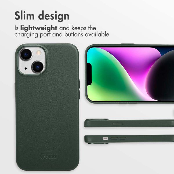 Accezz Leather Back Cover with MagSafe Apple iPhone 14 - Cedar Green