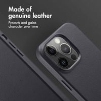 Accezz Leather Back Cover with MagSafe Apple iPhone 14 Pro - Onyx Black