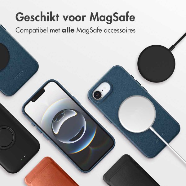 Accezz MagSafe Leather Backcover Apple iPhone 16e - Nightfall Blue