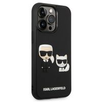 Karl Lagerfeld Karl & Choupette 3D Rubber Hardcase Backcover iPhone 14 Pro - Zwart