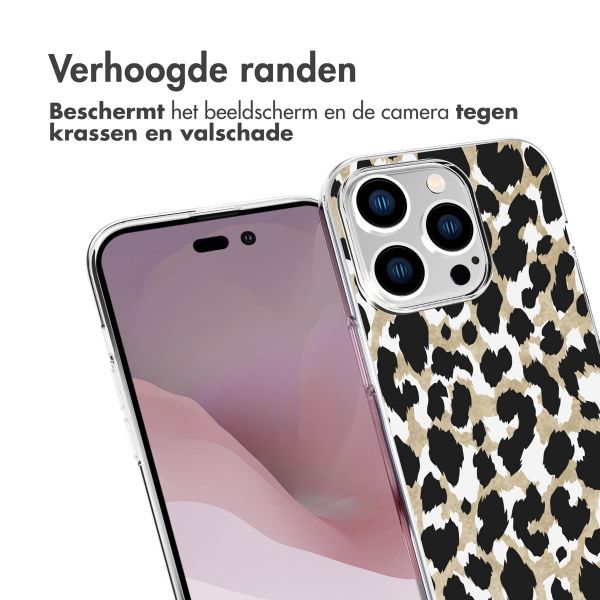 imoshion Design hoesje iPhone 14 Pro - Luipaard / Zwart