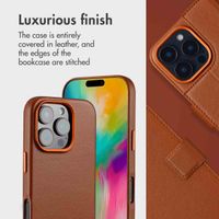 Accezz 2-in-1 Leather Bookcase with MagSafe Apple iPhone 16 Pro Max - Sienna Brown