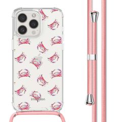 imoshion Design hoesje met koord Apple iPhone 15 Pro Max - Crab Watercolor