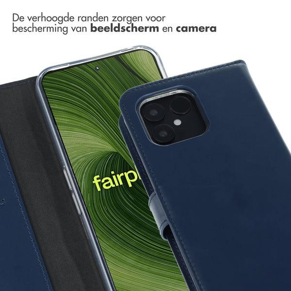 Selencia Echt Leren Bookcase Fairphone 6 - Donkerblauw