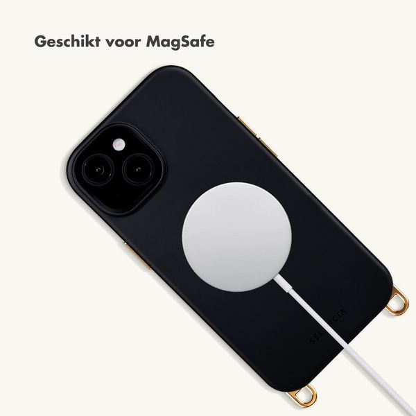 Selencia Rivièra MagSafe Backcover met afneembare haakjes Apple iPhone 15 - Velvet Black