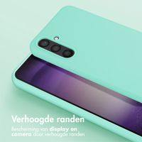 Selencia Siliconen hoesje met afneembaar koord Samsung Galaxy S23 FE - Turquoise