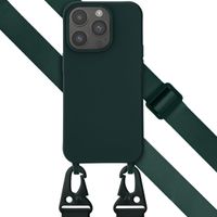 Selencia Siliconen hoesje met afneembaar koord Apple iPhone 14 Pro - Donkergroen