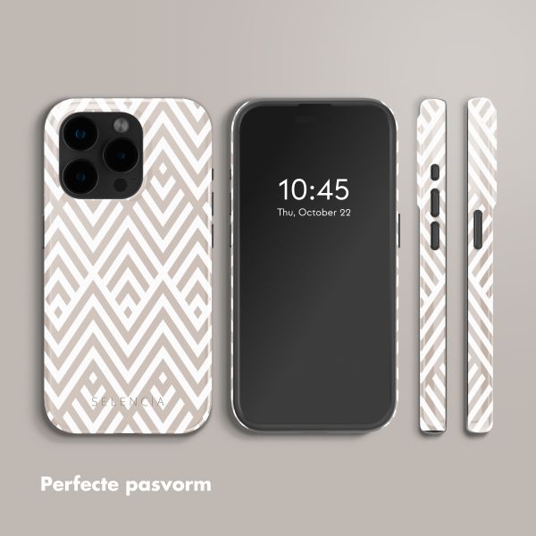 Selencia Vivid Backcover met MagSafe Apple iPhone 15 Pro - Beige Zigzag
