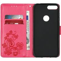 Klavertje Bloemen Bookcase Alcatel 1S (2019) - Fuchsia