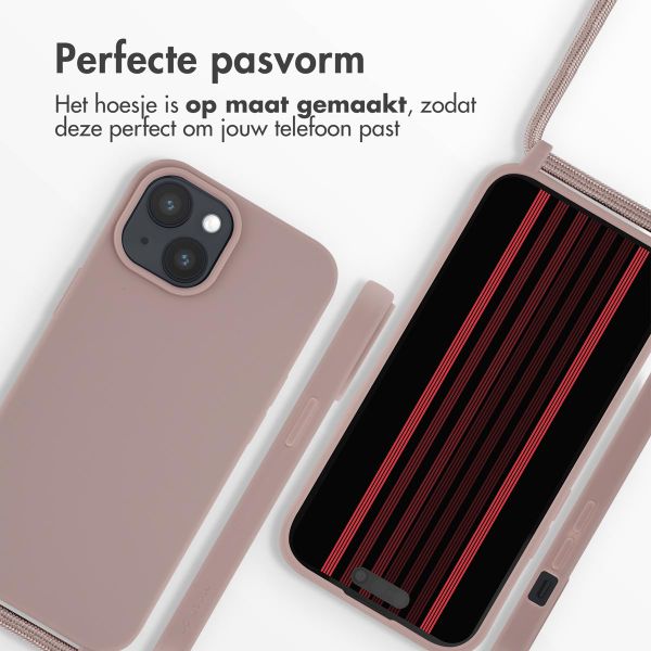 imoshion Siliconen hoesje met koord Apple iPhone 15 - Sand Pink