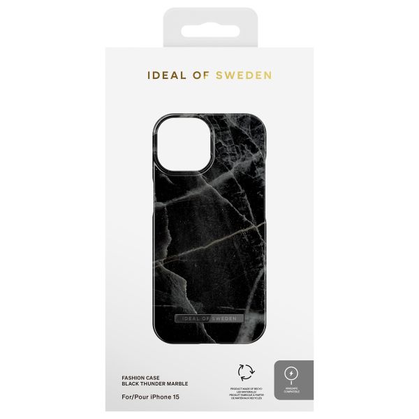 iDeal of Sweden Fashion Backcover MagSafe Apple iPhone 15 - Black Thunder Marble